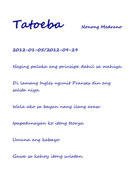 Tatoeba Nonong Medrano