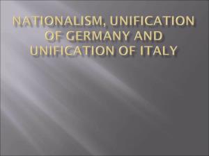 Nationalism, Unification of Germany and Unification Of