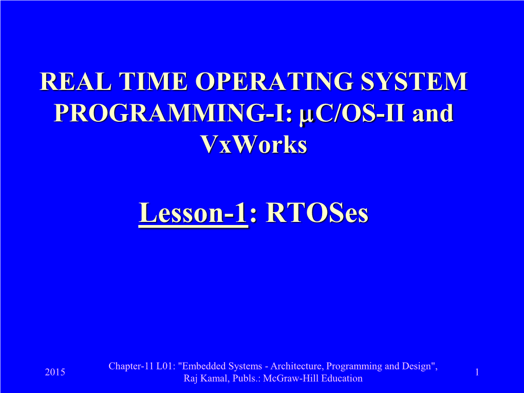 Lesson-1: Rtoses