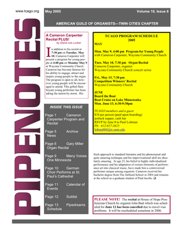 May 2005 Volume 10, Issue 8