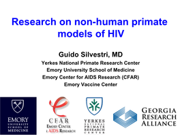 Research on Non-Human Primate Models of HIV