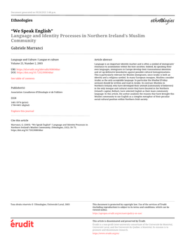 Language and Identity Processes in Northern Ireland's Muslim Community