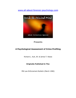 A Psychological Assessment of Crime Profiling
