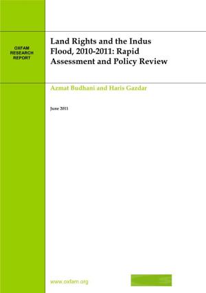 Land Rights and the Indus Flood 2010