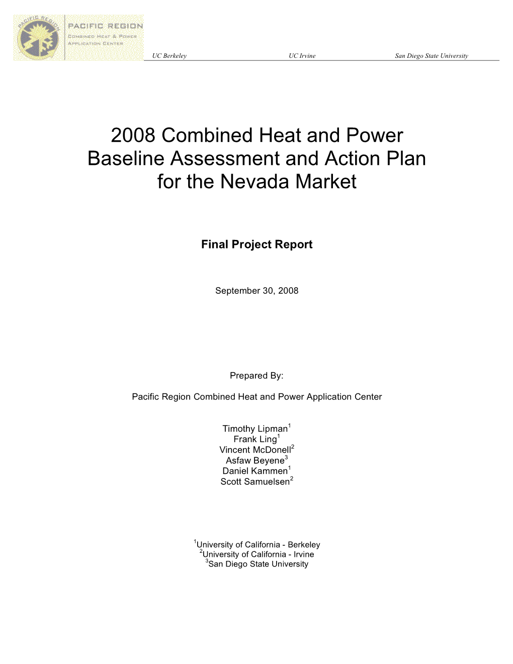 ITP Distributed Energy: 2008 Combined Heat and Power