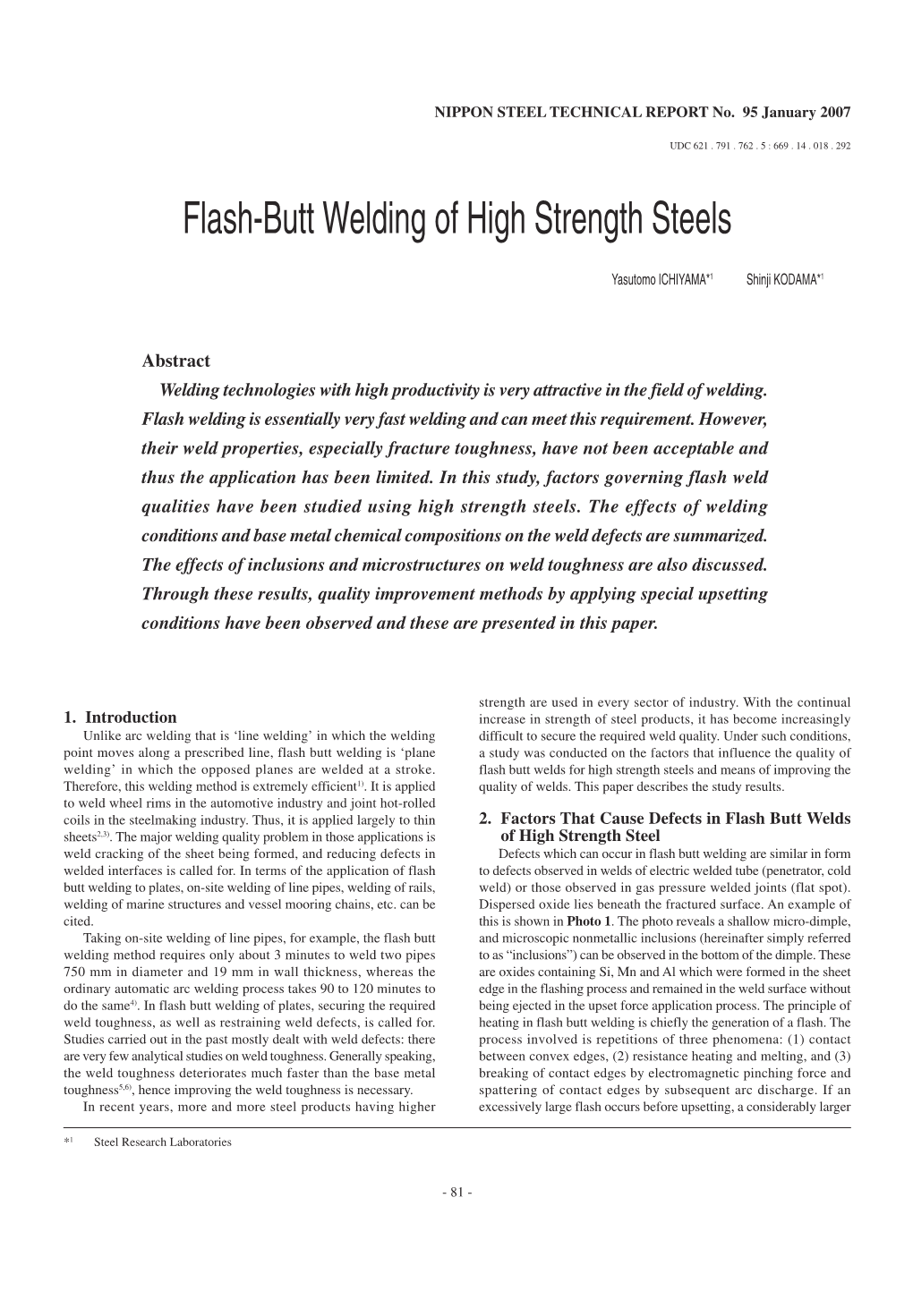 Flash-Butt Welding of High Strength Steels(1321KB)