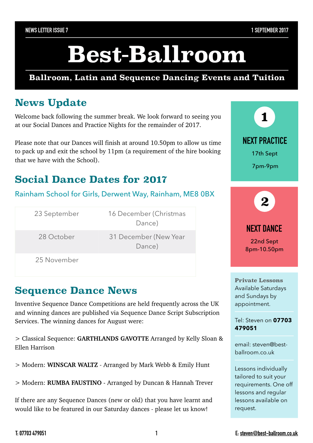Sequence Dance News Available Saturdays and Sundays by Inventive Sequence Dance Competitions Are Held Frequently Across the UK Appointment