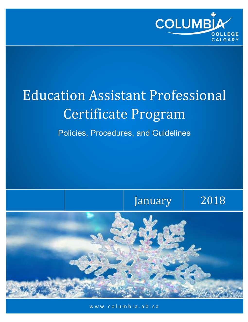 Education Assistant Professional Certificate Program Policies, Procedures, and Guidelines