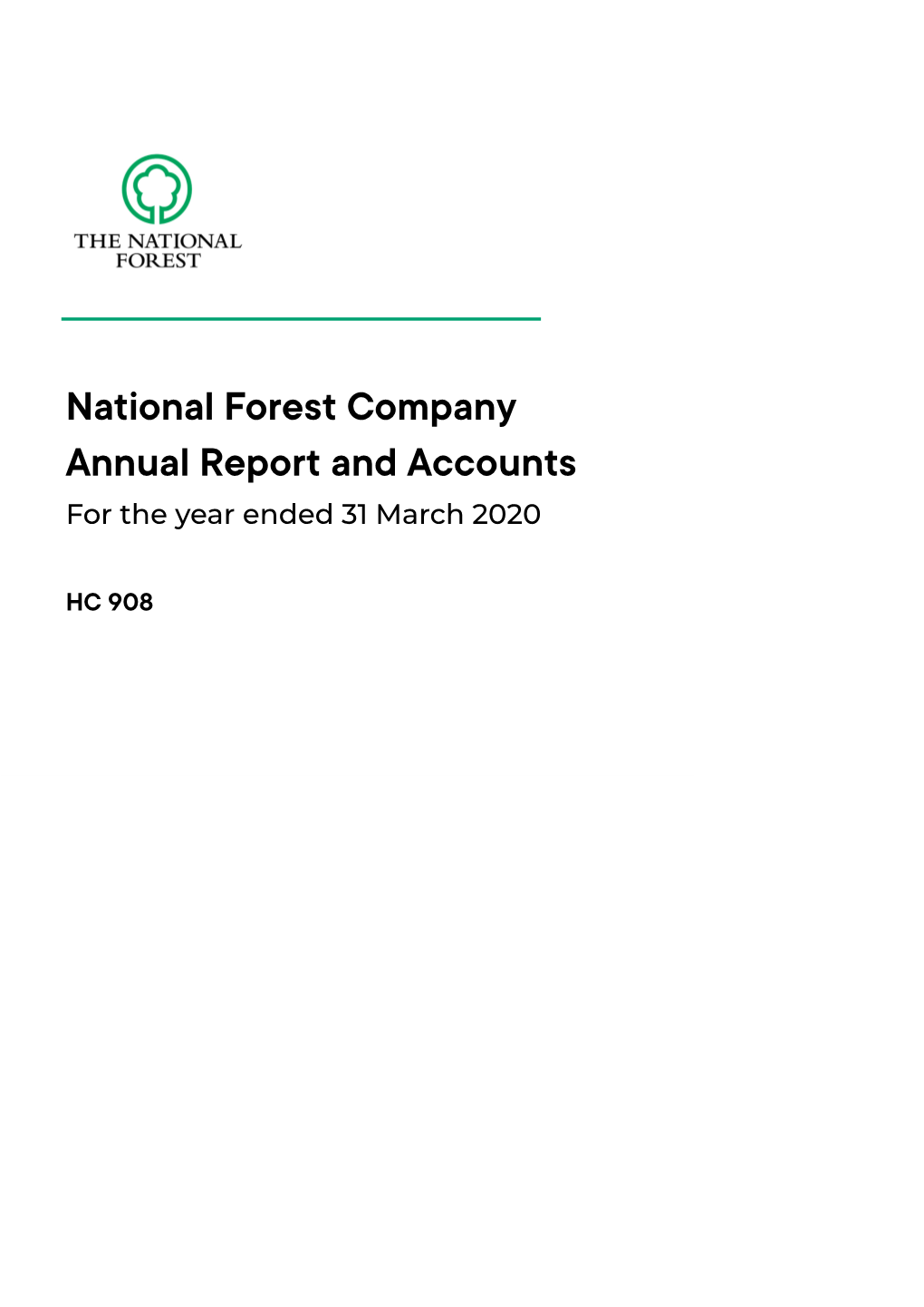 National Forest Company Annual Report and Accounts for the Year Ended 31 March 2020