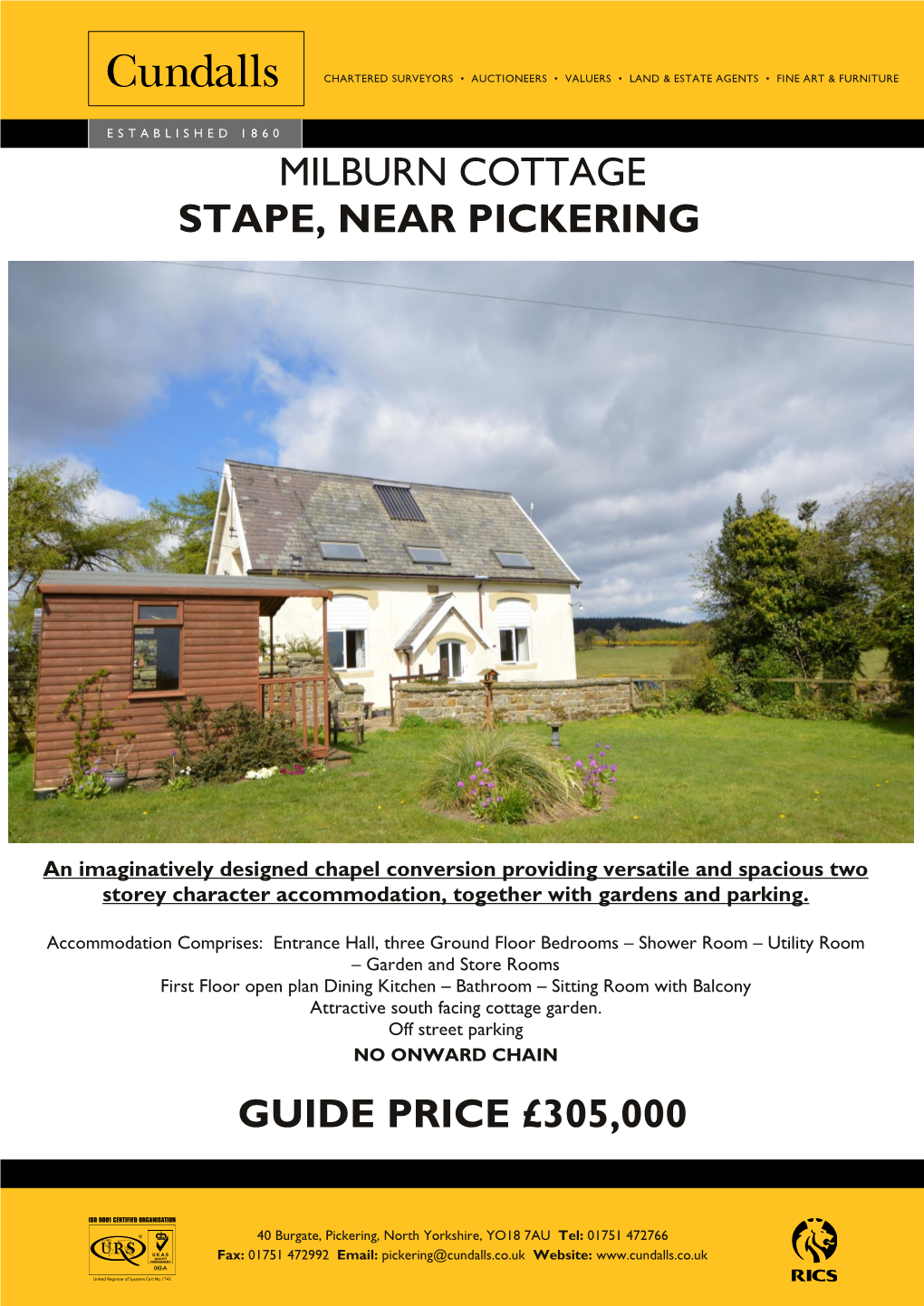 Milburn Cottage Stape, Near Pickering Guide Price £305,000