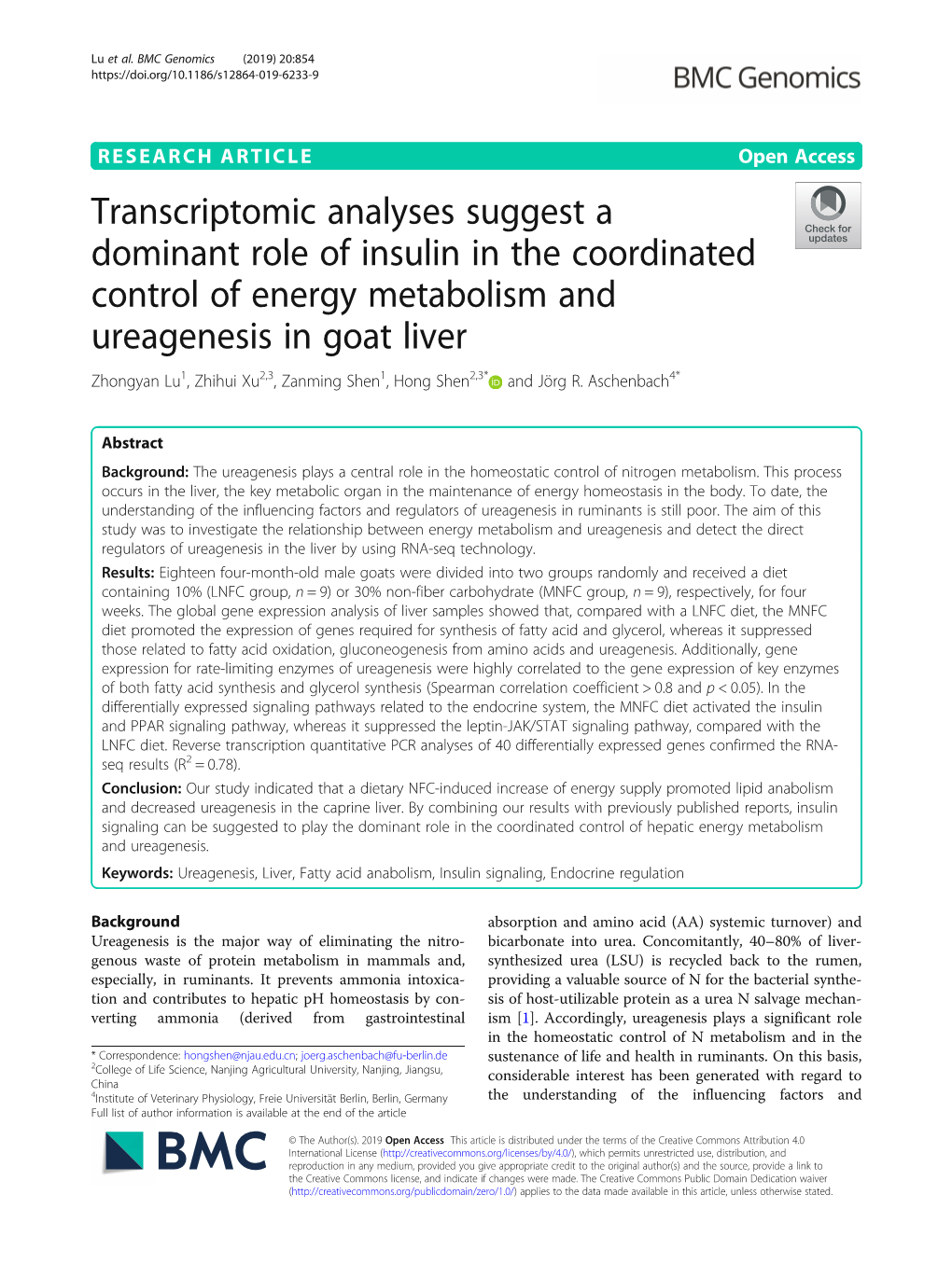 Transcriptomic Analyses Suggest a Dominant Role of Insulin in The