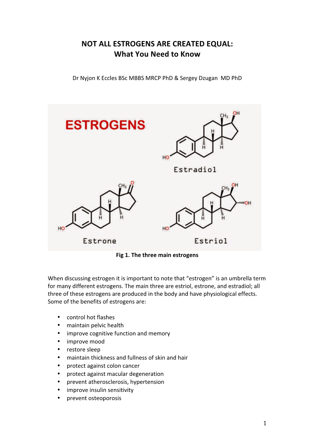 NOT ALL ESTROGENS ARE CREATED EQUAL: What You Need to Know