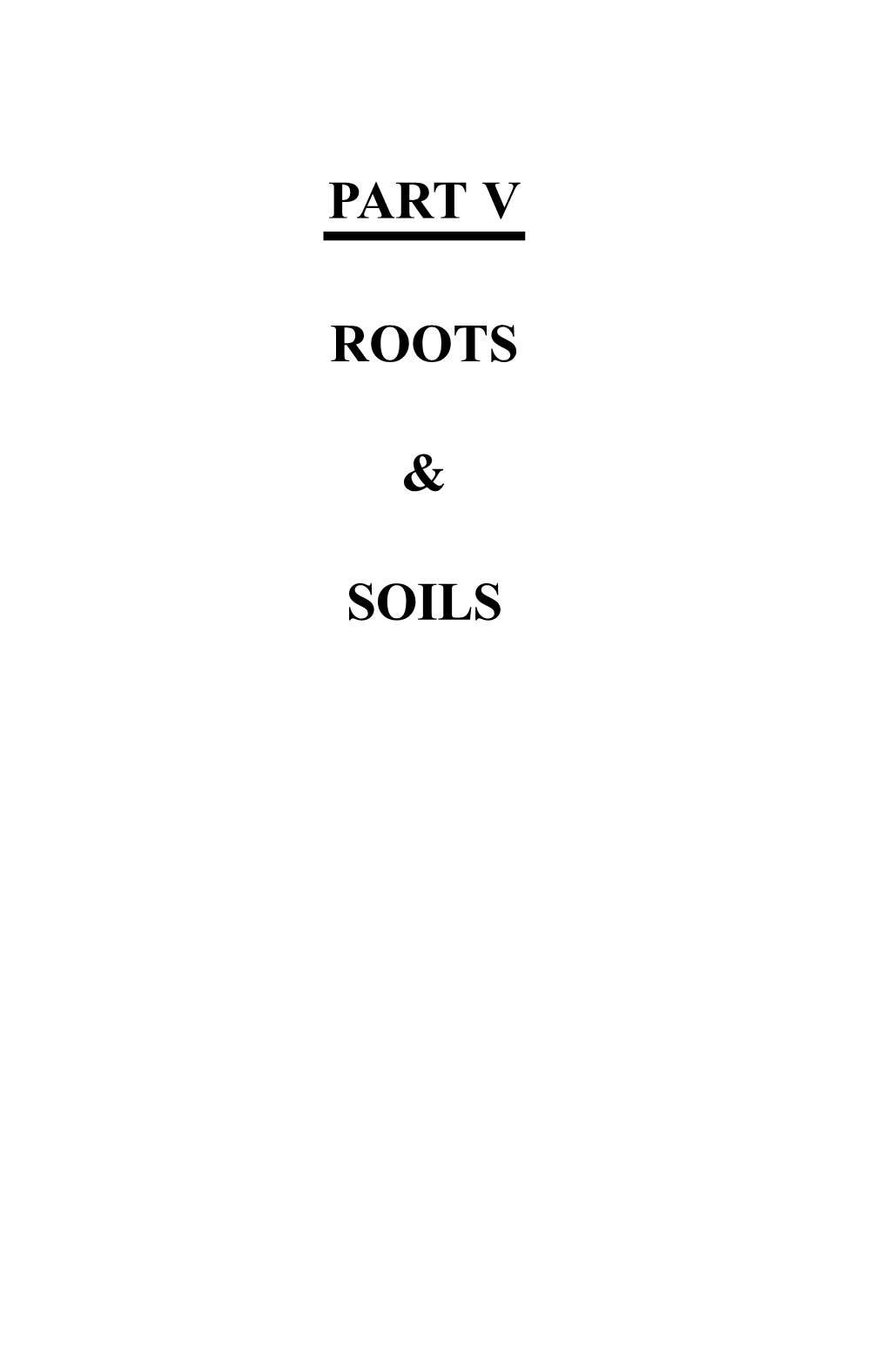 Part V Roots & Soils