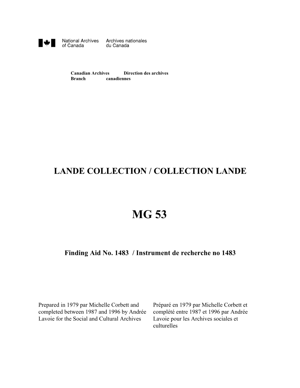Lande Collection / Collection Lande