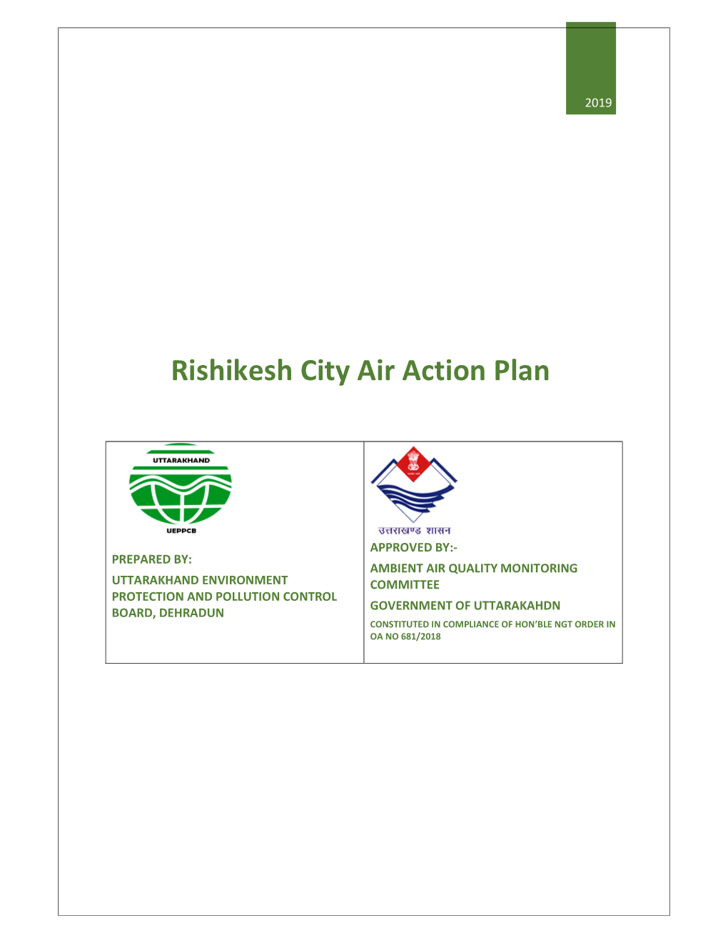 Rishikesh City Air Action Plan