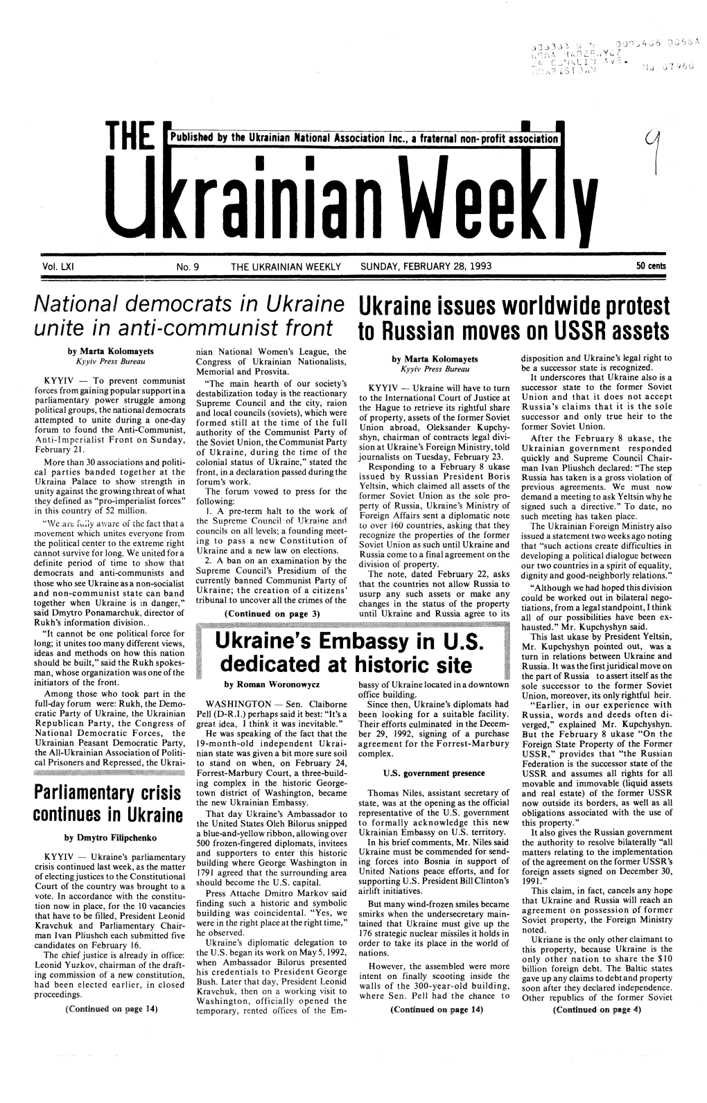 The Ukrainian Weekly 1993, No.9