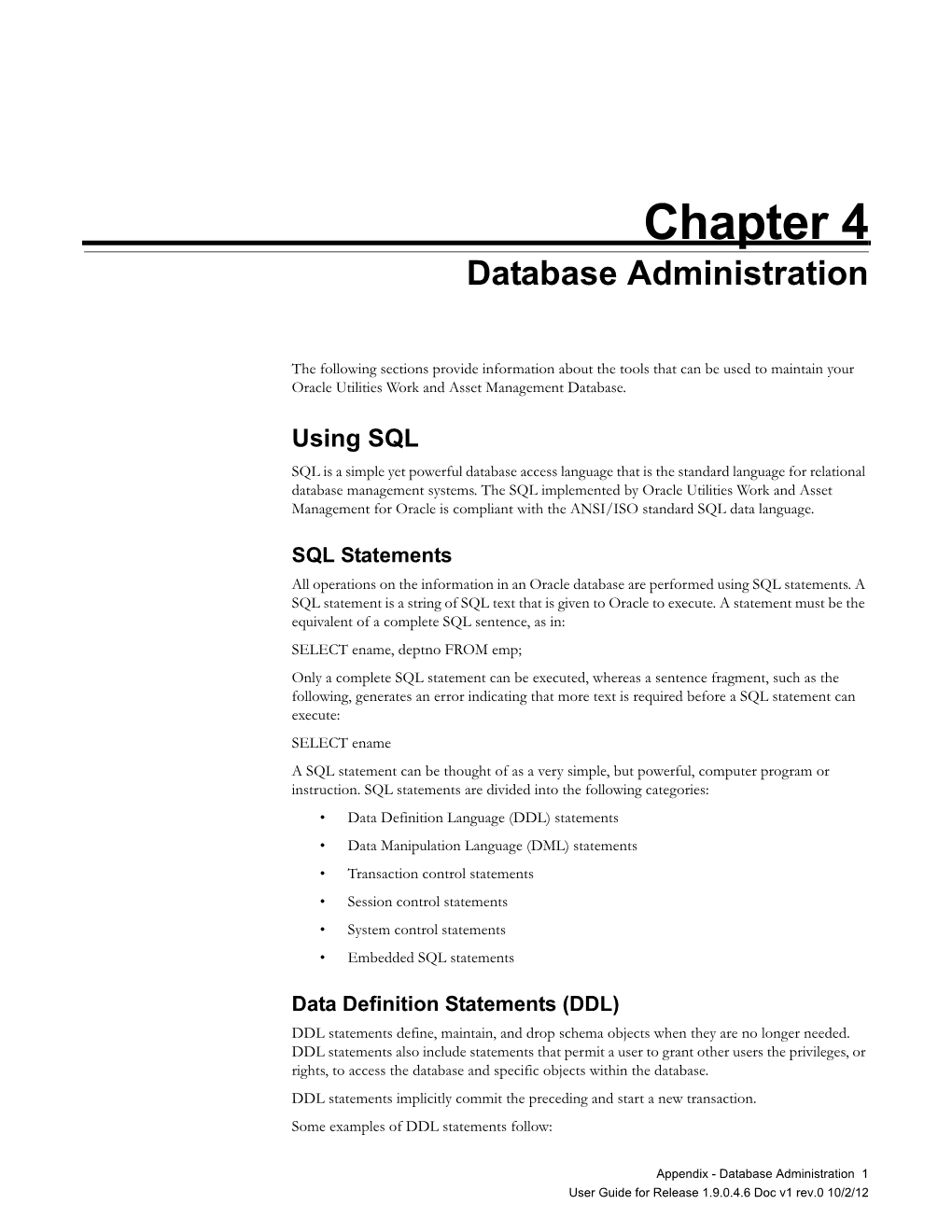 Chapter 4 Database Administration