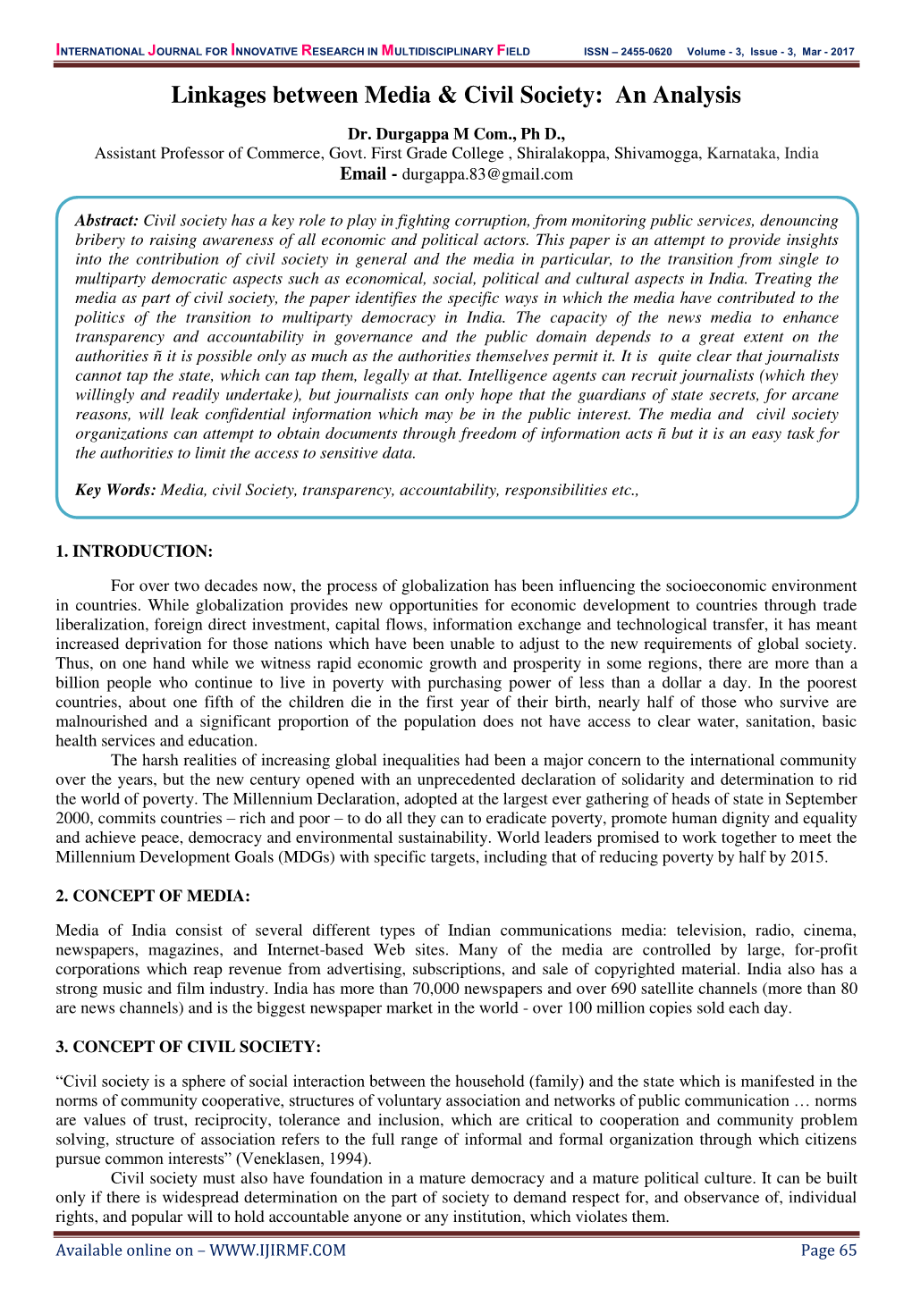 Linkages Between Media & Civil Society