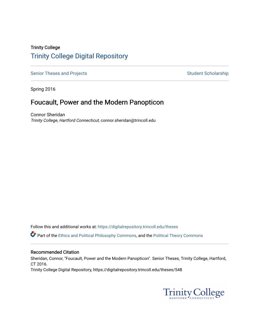 Foucault, Power and the Modern Panopticon