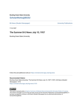 The Summer B-G News July 10, 1957