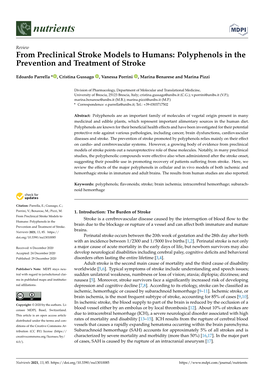 From Preclinical Stroke Models to Humans: Polyphenols in the Prevention and Treatment of Stroke