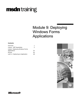 Module 9: Deploying Windows Forms Applications