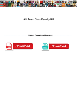 Ahl Team Stats Penalty Kill