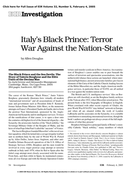 Italy's Black Prince