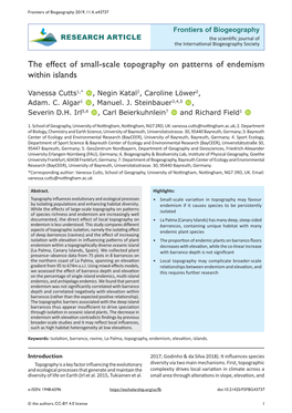 The Effect of Small-Scale Topography on Patterns of Endemism Within Islands