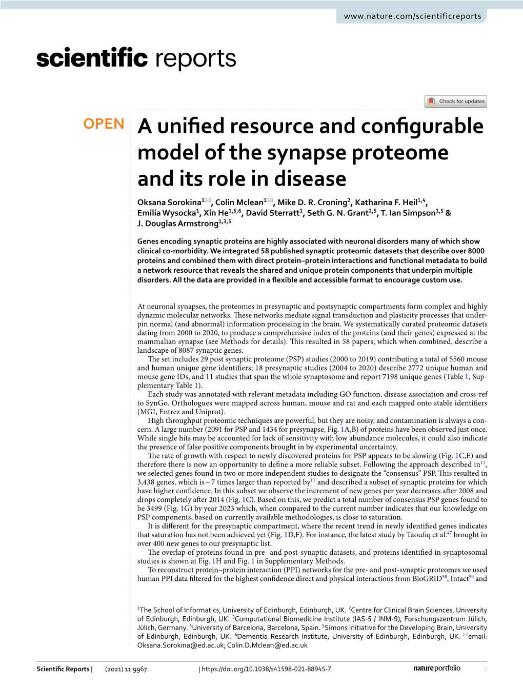 A Unified Resource and Configurable Model of the Synapse Proteome And