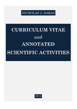 Nicholas J. Daras: Corriculum Vitae & Annotated Scientific Activities