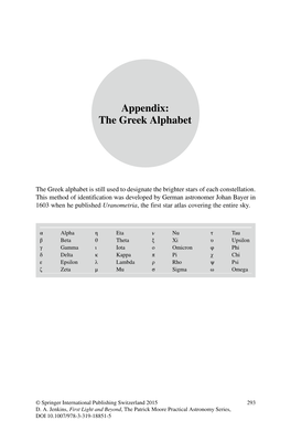 Appendix: the Greek Alphabet