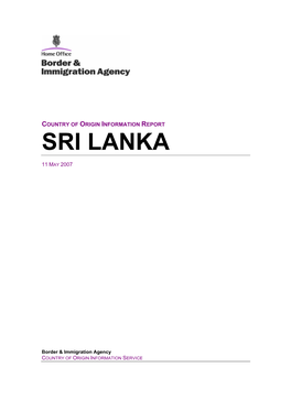 Country of Origin Information Report Sri Lanka May 2007
