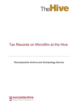 Tax Records on Microfilm at the Hive