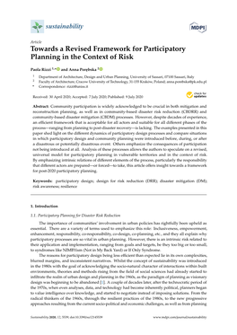 Towards a Revised Framework for Participatory Planning in the Context of Risk