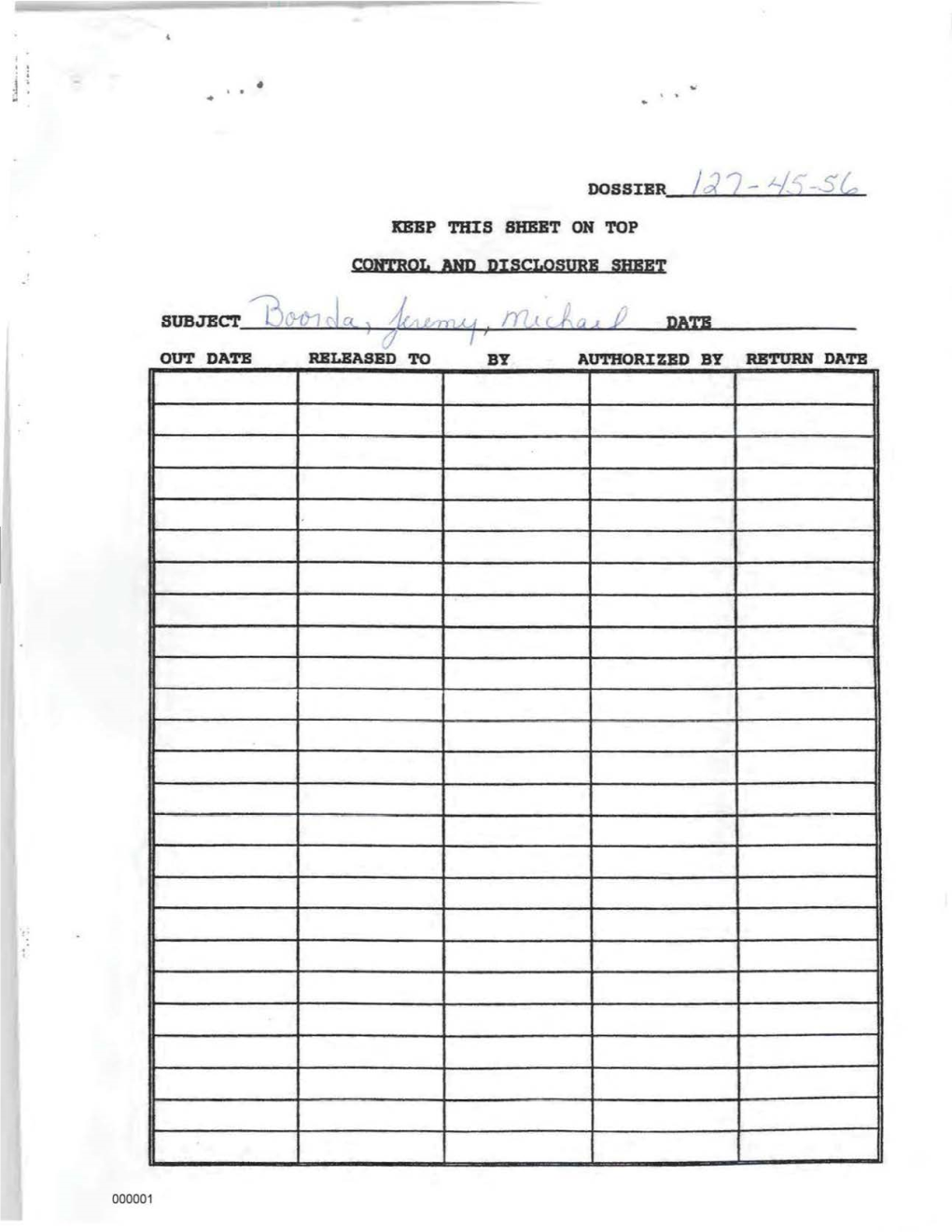 DOSSIER J) 7- "-/ , --5 L