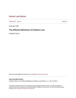The Affective Blindness of Evidence Law