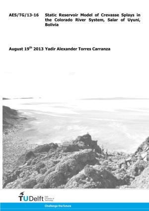 AES/TG/13-16 Static Reservoir Model of Crevasse Splays in the Colorado River System, Salar of Uyuni, Bolivia