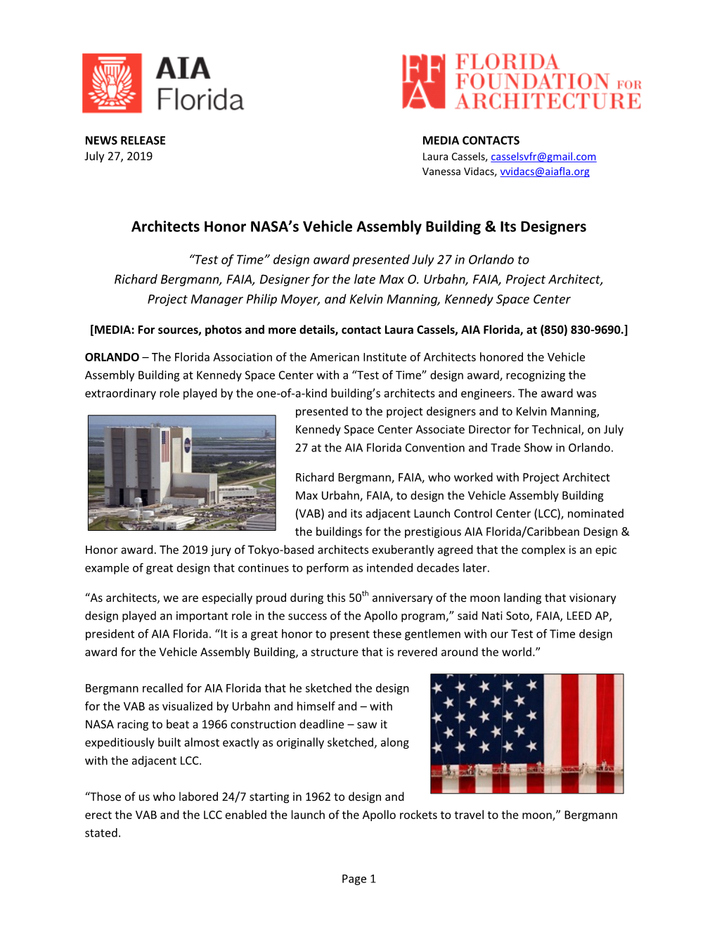 Architects Honor NASA's Vehicle Assembly Building & Its Designers