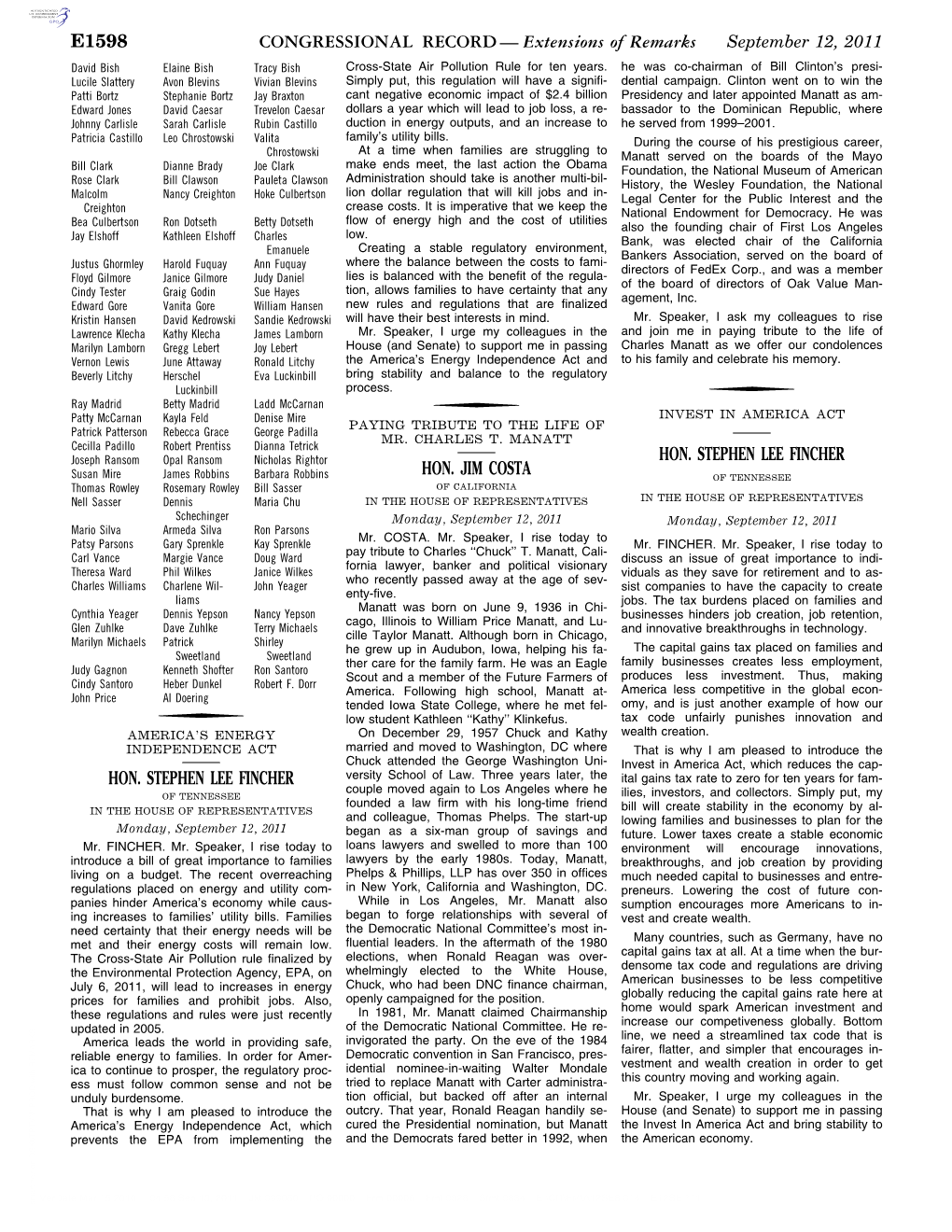 CONGRESSIONAL RECORD— Extensions of Remarks E1598 HON