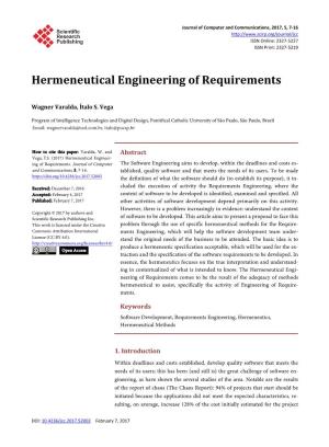 Hermeneutical Engineering of Requirements