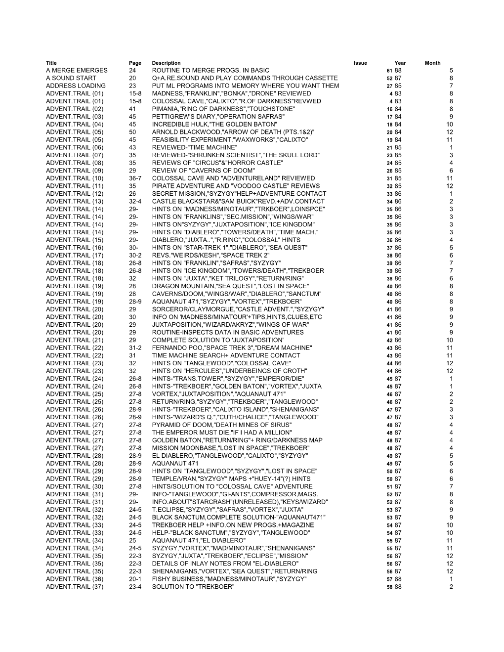 A Merge Emerges 24 Routine to Merge Progs. in Basic 5 A