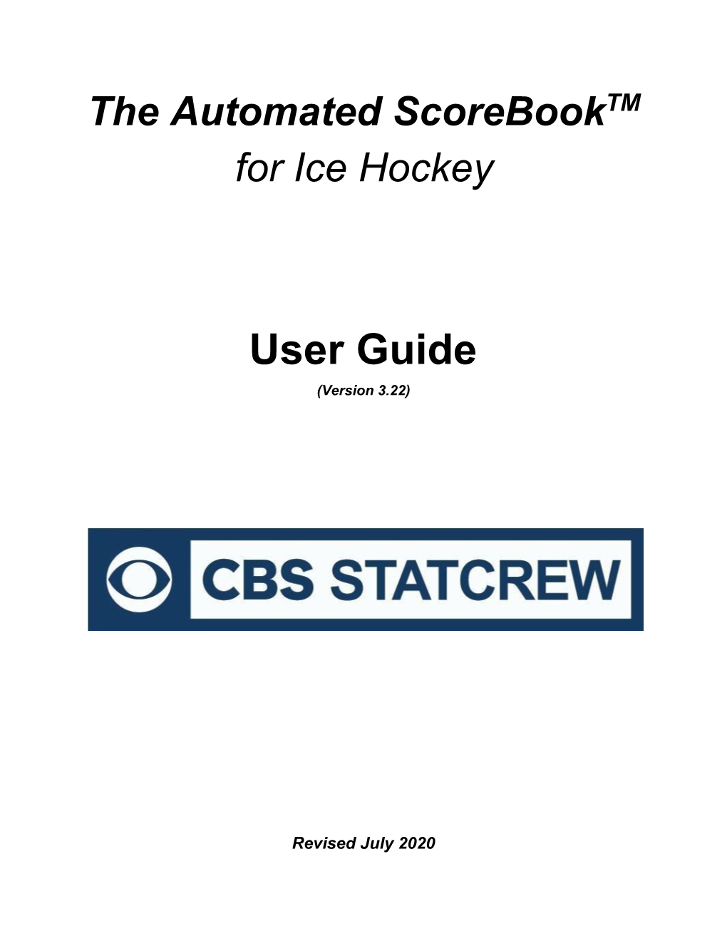 The Automated Scorebook​TM for Ice Hockey