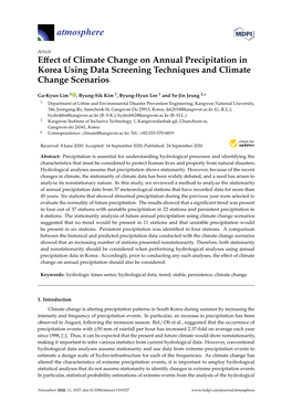 Effect of Climate Change on Annual Precipitation in Korea Using Data
