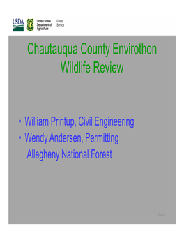 Chautauqua County Envirothon Wildlife Review