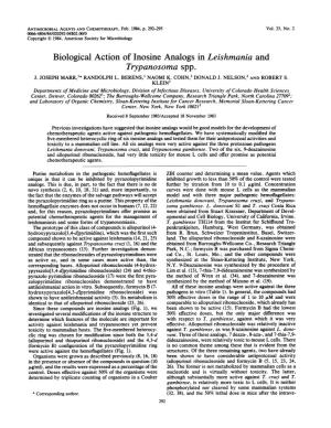 Biological Action of Inosine Analogs in Leishmania and Trypanosoma Spp