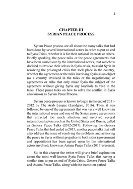 Chapter Iii Syrian Peace Process