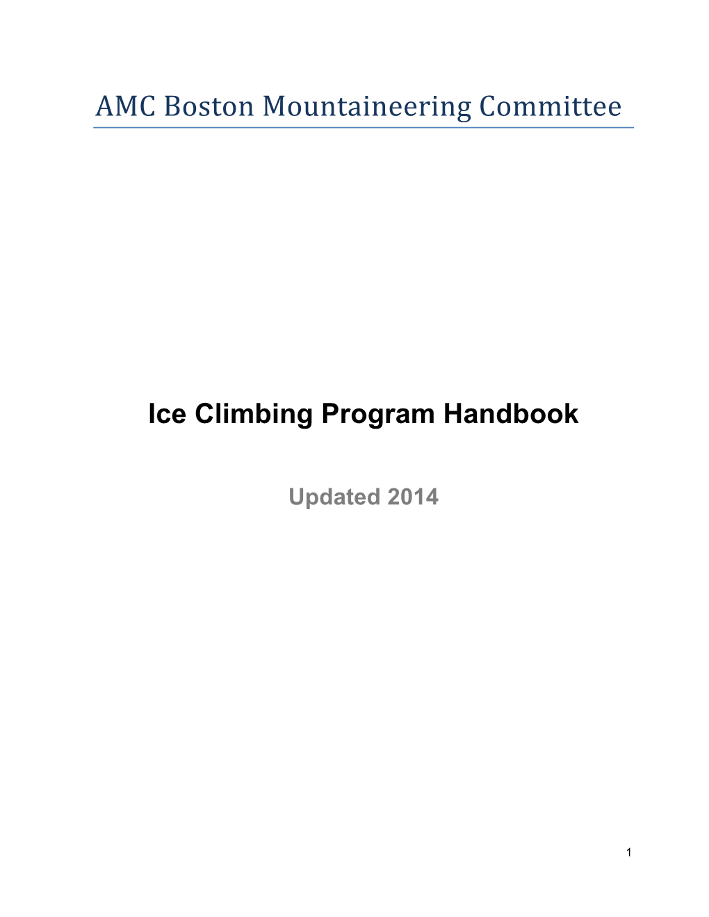 AMC Boston Mountaineering Committee