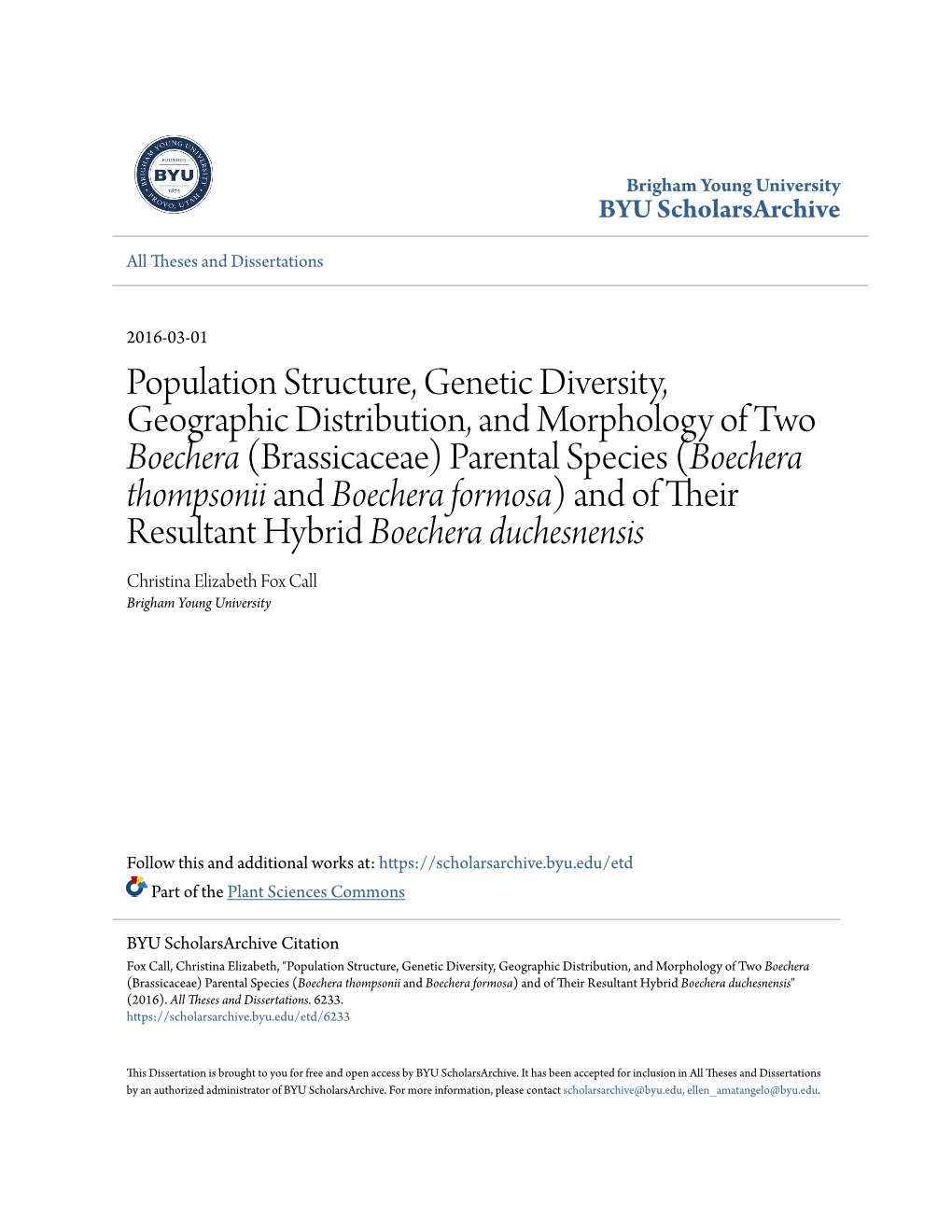 Population Structure, Genetic Diversity