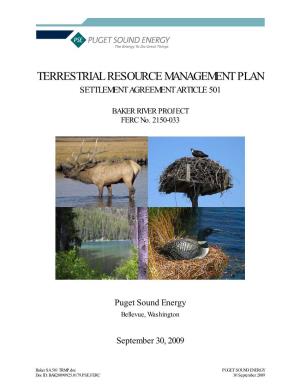 Terrestrial Resource Management Plan Settlement Agreement Article 501